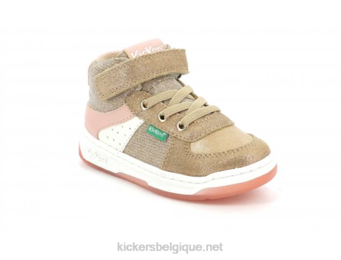 kickalien beige rose pailleté enfants KickersDT22979