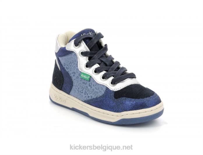 kicklax léopard bleu marine enfants KickersDT22945