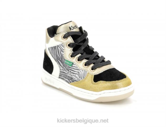 kicklax zèbre noir jaune enfants KickersDT22944