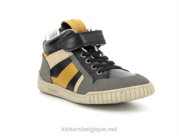 wincky cdt gris noir jaune enfants KickersDT22986