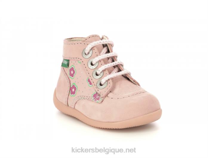 bonzip-2 fleur rose enfants KickersDT22765