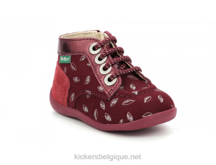 bonzip-2 imprimé bordeaux enfants KickersDT22770