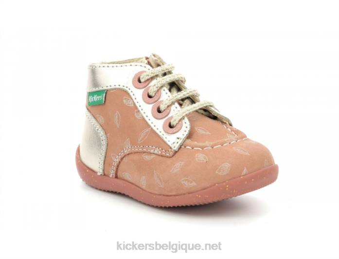 bonzip-2 or rose imprimé enfants KickersDT22766