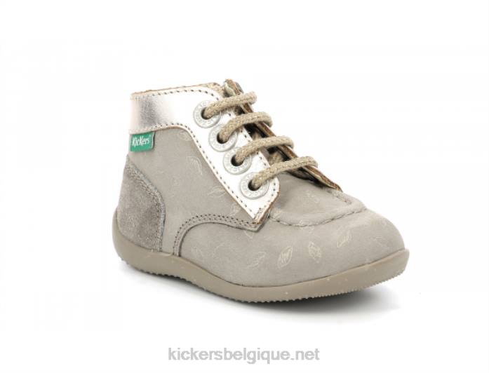 bonzip-2 taupe imprimé or enfants KickersDT22772