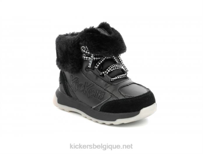 kickfluffy noir enfants KickersDT22857