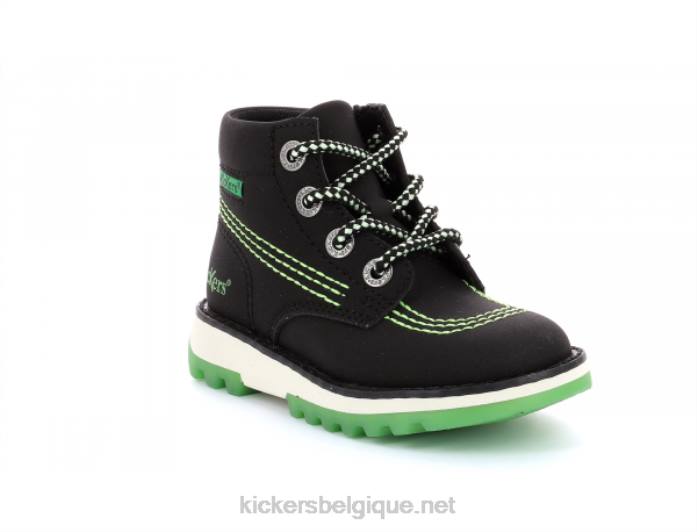 kickrally20 noir vert enfants KickersDT22819