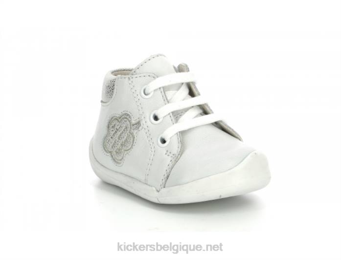 waouk blanc métallisé enfants KickersDT22888