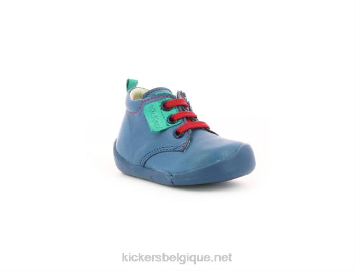 wazzap bleu vert enfants KickersDT22804