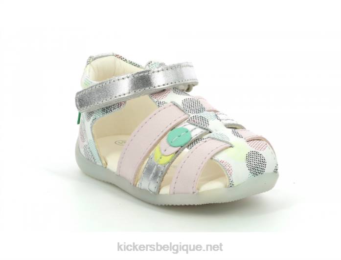 bigflo-2 blanc pois rose multico enfants KickersDT22402