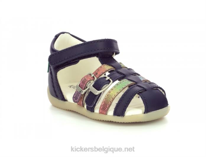 bigkro bleu foncé métallisé enfants KickersDT22423