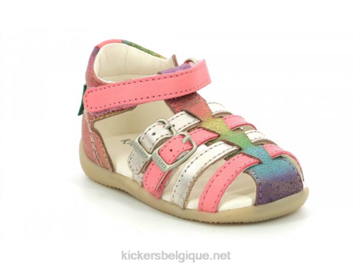 bigkro rose métallisé enfants KickersDT22594