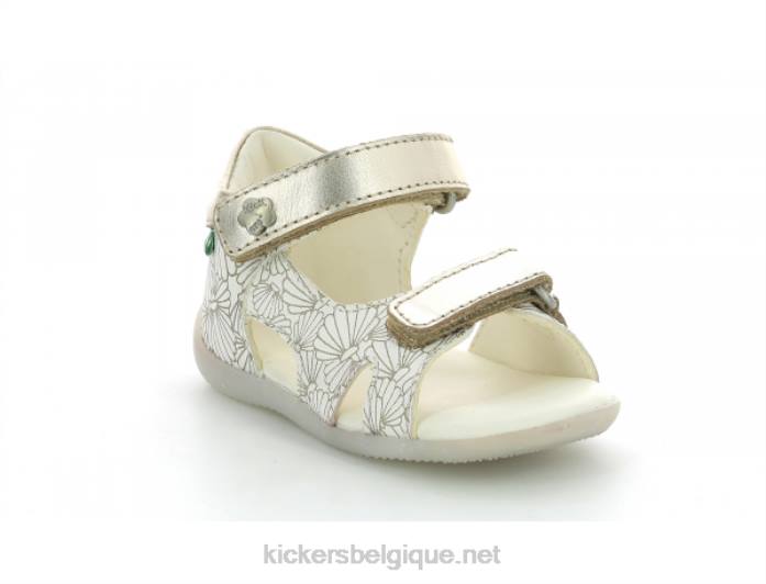 binsia-2 coquillage argent blanc enfants KickersDT22380