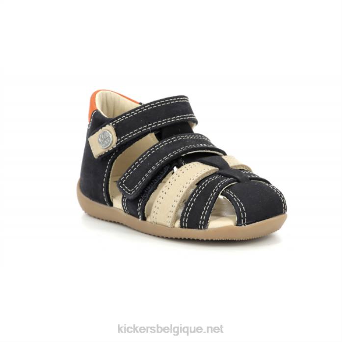 bipied marine beige orange enfants KickersDT22650