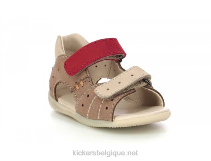 boping-2 beige rouge enfants KickersDT22433