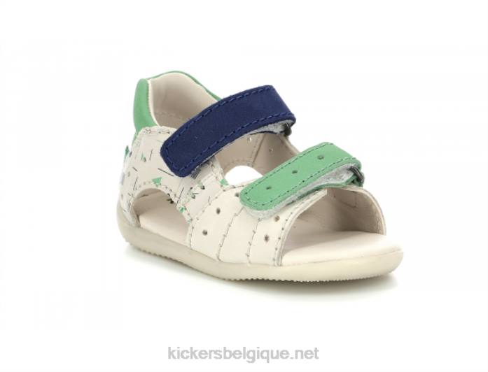 boping-2 blanc bleu vert marina enfants KickersDT22439