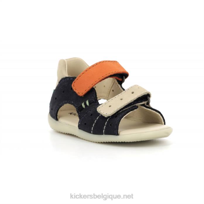 boping-2 marine beige orange enfants KickersDT22434