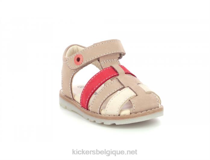 nonosti beige rouge enfants KickersDT22587