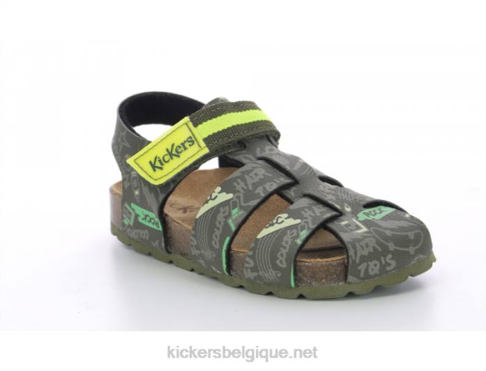 sosummer kaki jaune imprimé enfants KickersDT22489