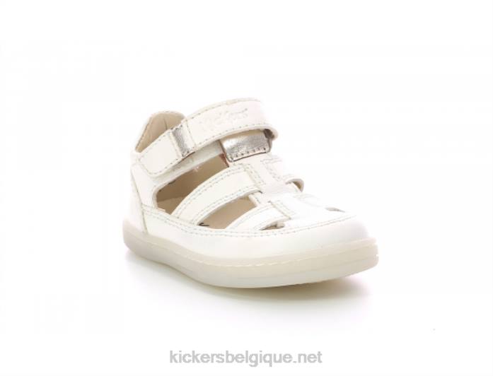 tractus blanc métallisé enfants KickersDT22626