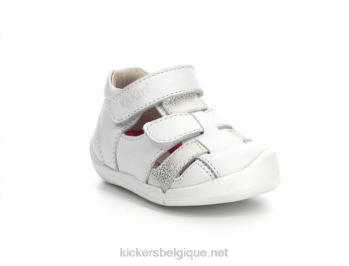 wasabou blanc métallisé enfants KickersDT22458