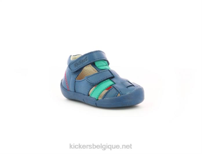 wasabou bleu vert enfants KickersDT22437