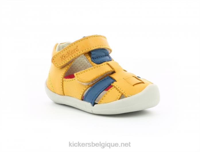 wasabou jaune bleu enfants KickersDT22438