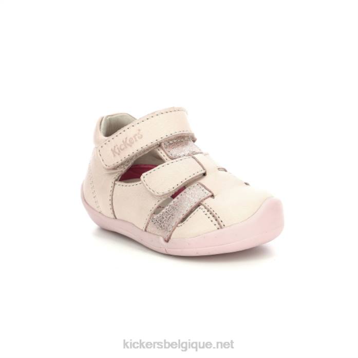 wasabou rose clair métallisé enfants KickersDT22457