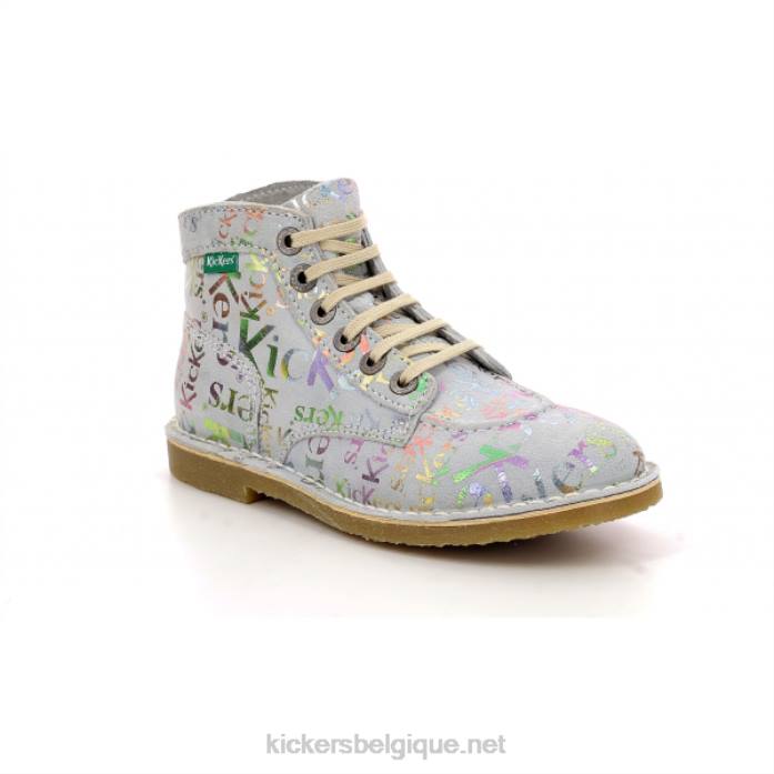 kicklegend bleu clair imprimé argent femmes KickersDT22190