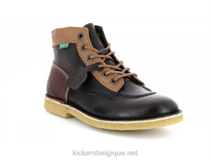 kick légende noir chameau marron femmes KickersDT22277