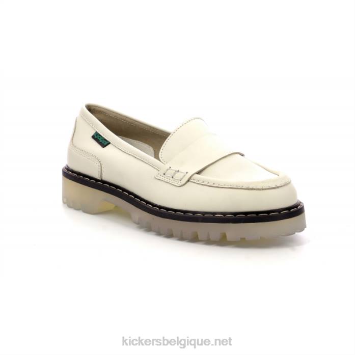 pont mocassin blanc cassé femmes KickersDT22154