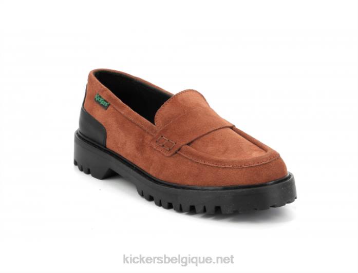 mocassin pont orange rouille femmes KickersDT22185