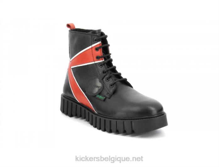 coup de pied fabuleux noir rouge Hommes KickersDT22358