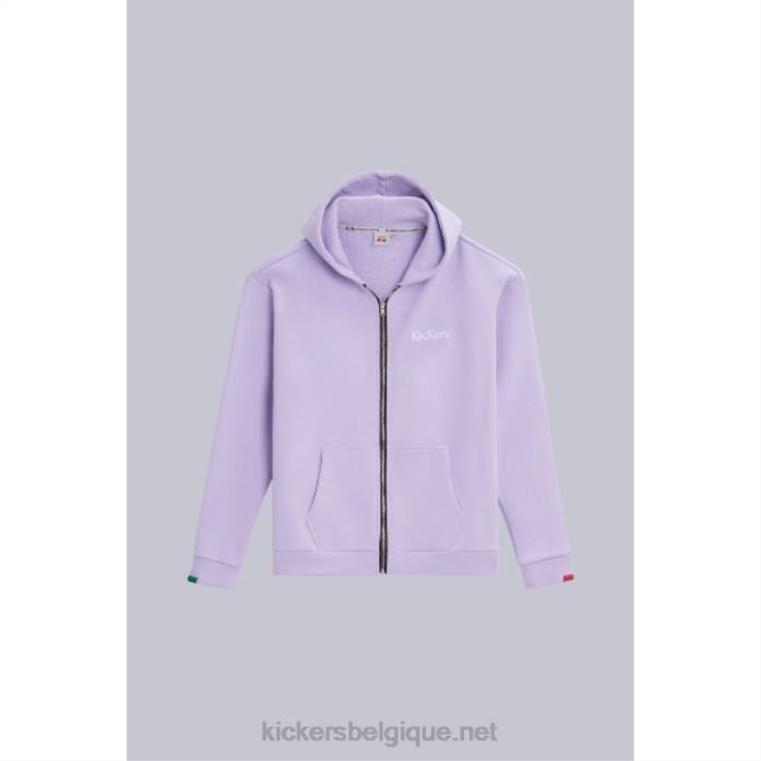 sweat à capuche zippé violet unisexe KickersDT221017